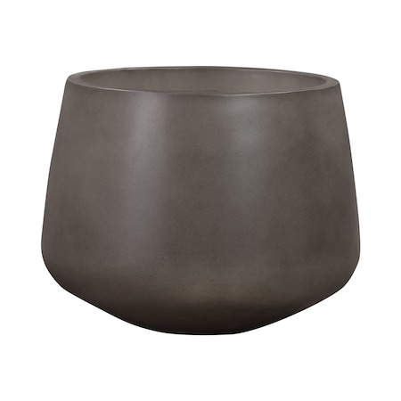 Armen Living Amethyst Medium Round Lightweight Concrete Indoor or Outdoor Planter in Gray LCAWSMPLGR